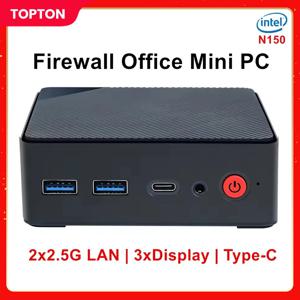 Topton 미니 PC 인텔 N150 N100 2xi226-V 2.5G LAN DDR4 3200MHz PCIE3.0x4 SSD Windows11 휴대용 컴퓨터 HDMI DP Type-C 3x4K WiFi