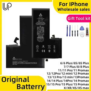 휴대 전화 배터리 원래 교체 Bateria For iPhone 6s 7Plus 8 11mini 12 13 14Plus 15 휴대 전화 배터리 용 도구 포함