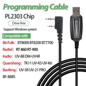 Iradio UV-88 DM-UV4R BinTolk BT8000 BT8200 Quansheng TK11 K5 K6 Radtel RT-860 워키 토키 햄 라디오 용 USB 프로그래밍 케이블