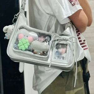 Y2k 하라주쿠 숄더 백 여성 한국어 투명 Ita 가방 학교 크로스 바디 백 여성 일본 디자이너 Preppy 핸드백 지갑