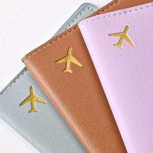 PU 가죽 솔리드 컬러 여권 홀더 여성 남성 여권 커버 비행권 클립 다기능 여권 지갑 Id 홀더
