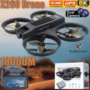 NEW X266 미니 RC 드론 8K HD 듀얼 카메라 전문가용 쿼드콥터 6축 헤드리스 모드 360도 회전 장난감 실내외 놀이 선물