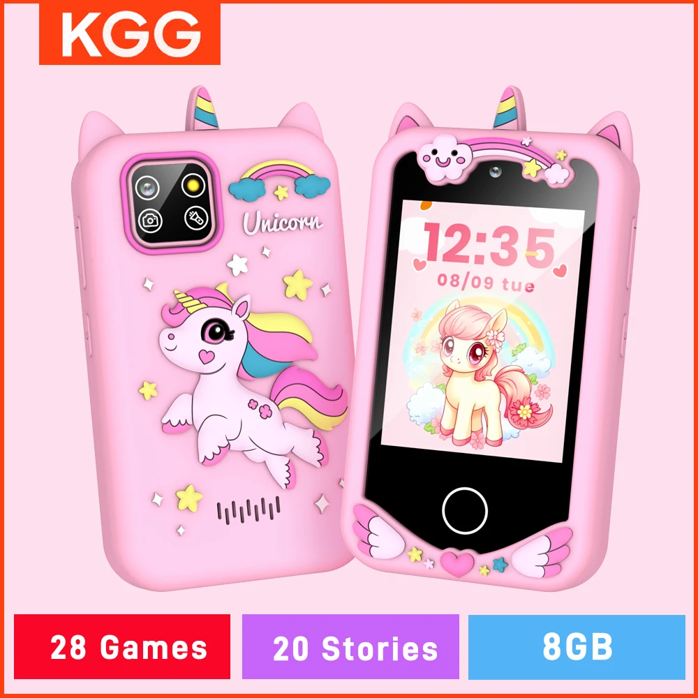8GBKids 스마트 폰 비디오 음악 플레이어 20 스토리 장난감 전화 듀얼 카메라 28 게임 학습 교육 장난감 어린이 선물