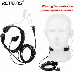 Retevis ETK002 워키 토키 헤드셋 Baofeng UV5R Retevis RT622 H777 TYT 용 2Pin 목구멍 마이크 어쿠스틱 튜브 이어폰 라디오