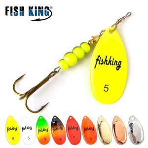 FISH KING 스피너 미끼 3.9g 4.6g 7.4g 10.8g 15g 회전 스피너 스푼은 트레블 후크가 있는 파이크 금속을 미끼 낚시 미끼