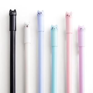 6 개/대 Kawaii 고양이 젤 펜 0.38mm 크리 에이 티브 귀여운 중립 잉크 펜 어린이 선물 학교 사무실 쓰기 용품 편지지