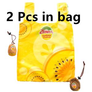 2PCS 키위 정장 뜨거운 판매 재사용 가능한 쇼핑 가방 과일 에코 식료품 가방 로고가있는 폴리 에스터 대형 접이식 맞춤 가방