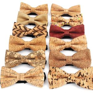 새로운 코르크 나무 패션 나비 넥타이 망 참신 수제 솔리드 Neckwear 망 웨딩 파티 남자 선물 액세서리 남자 Bowtie