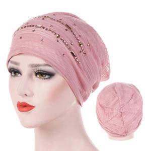 여름 얇은 레이스 터번 솔리드 코튼 내부 hijab 모자 부드러운 통기성 이슬람 여성 turbantes 랩 헤드 hijab underscarf 보닛