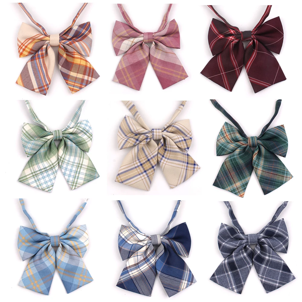 여성 격자 무늬 Bowtie 캐주얼 보우 타이 여성용 유니폼 칼라 Butterf Bowknot 성인 체크 보우 타이 Cravats Girls Bowties