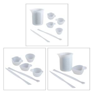 재사용 가능한 수지 아트 혼합 측정 컵 실리콘 교반 스틱, 에폭시 금형 보석 만들기 DIY 도구, 1 세트