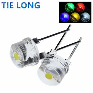 100PCS F8 8MM 흰색 파란색 녹색 빨간색 노란색 LED 슈퍼 밝은 밀짚 모자 발광 다이오드 강조 흰색 0.5W 난시