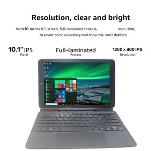 2 in 1 미니 PC 태블릿 PC 10.1인치 W102 윈도우 10 Z8350 쿼드 코어 WIFI 듀얼 카메라 1280 x 800 IPS 화면 HDMI 호환