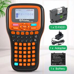 PS100E 휴대용 무선 라벨 프린터 TZeFX231 산업용 라벨 메이커 Brother P-touch 라벨 메이커 TZe231 테이프와 호환 가능
