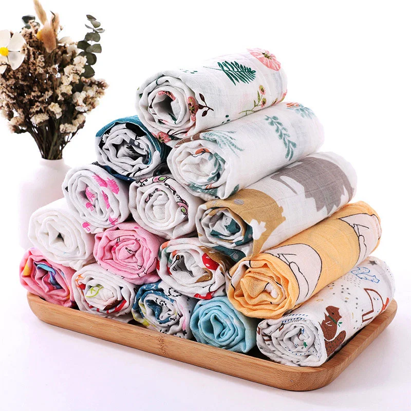 60x60cm 신생아 아기 Musilin 담요 울트라 부드러운 대나무 아기 Swaddle 담요 피부 친화적 인 Muslin 기저귀 아기 Burping Cloths