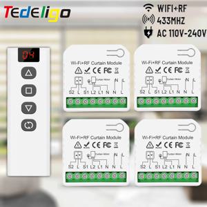 Tuya WiFi 커튼 스위치 App Smart Life 용 RF 433 MHz 5CH 원격 제어 기능이있는 전기 롤링 셔터 Google 홈 Alexa Alice