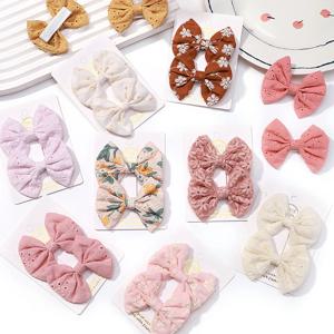 2 개/몫 아기 미니 머리 활 헤어 클립 코튼 부드러운 머리핀 소녀 응원 Bowknot Barrettes 어린이 모자를 쓰고 있죠 헤어 액세서리