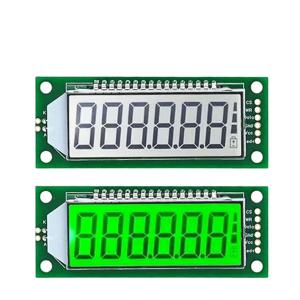 LCD 디스플레이 모듈 HT1621 LCD 드라이버 IC, 2.4 인치, 6 자리, 7 세그먼트, 십진점, 흰색 백라이트, 녹색 색상