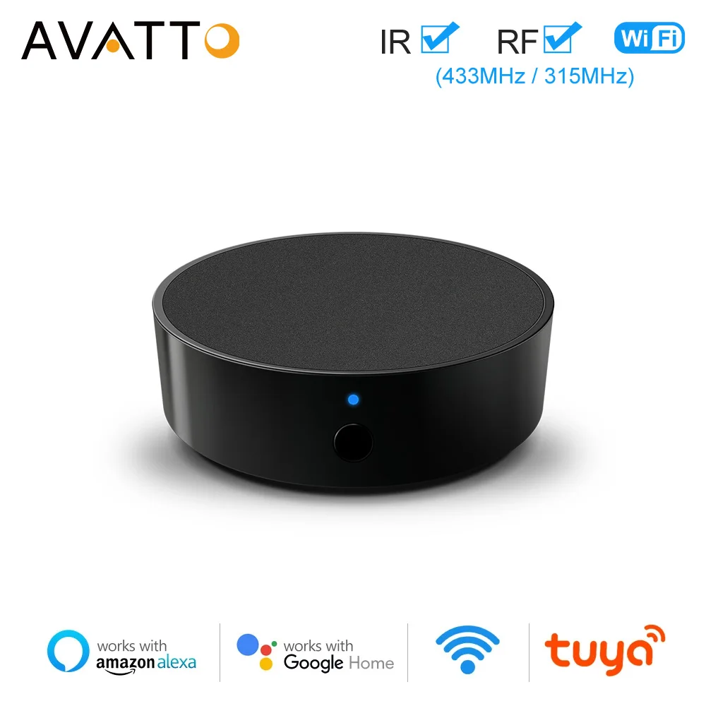 AVATTO Tuya 스마트 RF IR 원격 제어 WiFi RF 433/315 에어컨 TV 지원 Alexa,Google 홈용 리모컨