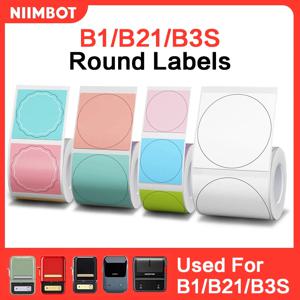 Niimbot 라운드 컬러 라벨 스티커 B1/B21/B3S 라벨 용 자체 접착 방수 열 스티커 라벨 NIIMBOT