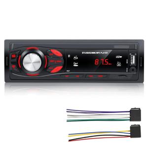 자동차 라디오 오디오 블루투스 스테레오 핸즈프리 통화 MP3 플레이어 FM 리시버, AUX USB TF 카드 대시 키트, 1 딘