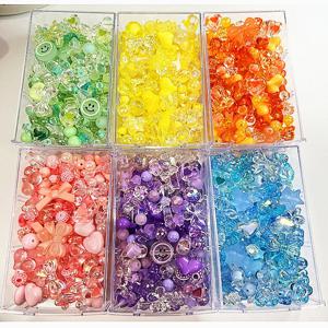 10/30g 8 스타일 아크릴 비즈 하트 보우 꽃 루즈 비즈 DIY 수제 전화 체인 팔찌 쥬얼리 액세서리 만들기