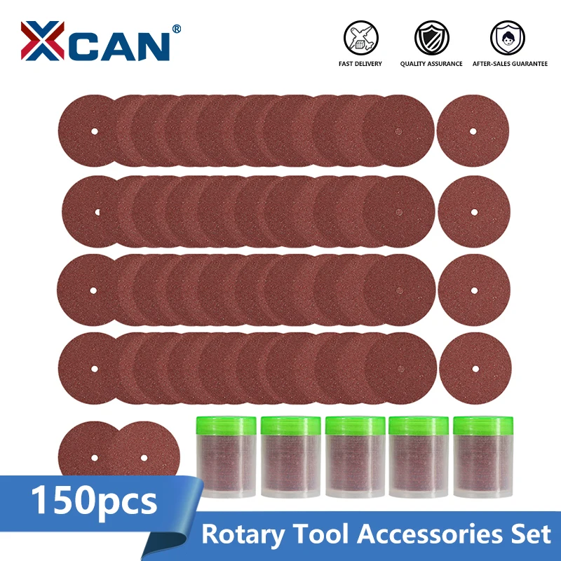 XCAN 150pcs 수지 절단 휠 디스크 25mm 커팅 디스크 원형 톱 블레이드 Dremel 로타리 도구 액세서리 용 그라인딩 휠
