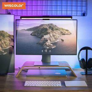 Wiscolor LED 모니터 라이트 바 모니터 데스크 램프, RGB 백라이트, 음악 리듬, 분위기 테이블 램프, PC 스크린 라이트, 홈 오피스, 게임용