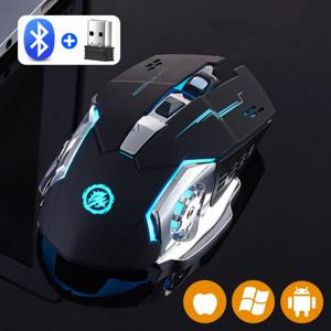 충전식 무선 마우스 게임용 컴퓨터 자동 블루투스 마우스 컴퓨터 용 2.4G USB 기계식 백라이트 PC 게이머 마우스