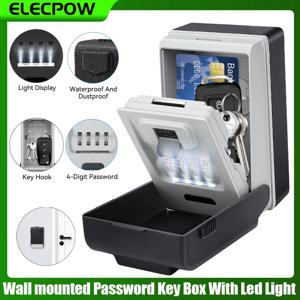 Elecpow 암호 키 박스, 벽걸이 잠금 보관함, LED 조명 및 방수 커버, 대용량, 높은 보안 안전 상자