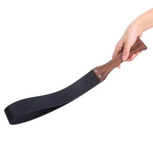 천연 가죽 채찍, 수제 호두나무 손잡이, 말 패들 훈련 크롭 승마 승마용, 승마용 박쥐, 46.5cm