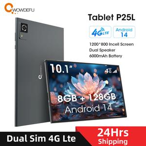CWOWDEFU 듀얼 SIM 안드로이드 14 태블릿, 4G 잠금 해제, 8GB(4 + 4) RAM, 128GB ROM, 옥타 코어, 2.3Ghz, 10.1 인치, 5 + 8MP 캠, 6000mAh WiFi-6 GPS