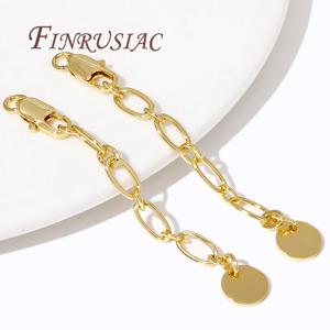 18K 골드 도금 6CM 확장 체인 쥬얼리 만들기 DIY 액세서리, 랍스터 걸쇠 커넥터가있는 테일 체인 팔찌 용