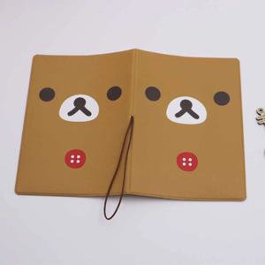 게으른 곰 만화 여권 홀더 보호 케이스 쉬운 곰 부드러운 PU 가죽 문서 지갑 ID 카드 여권