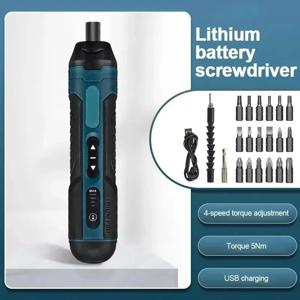 미니 무선 전기 스크루 드라이버, 충전식 조정 다기능 파워 드릴 분해 토크 수리 도구, 1300mah
