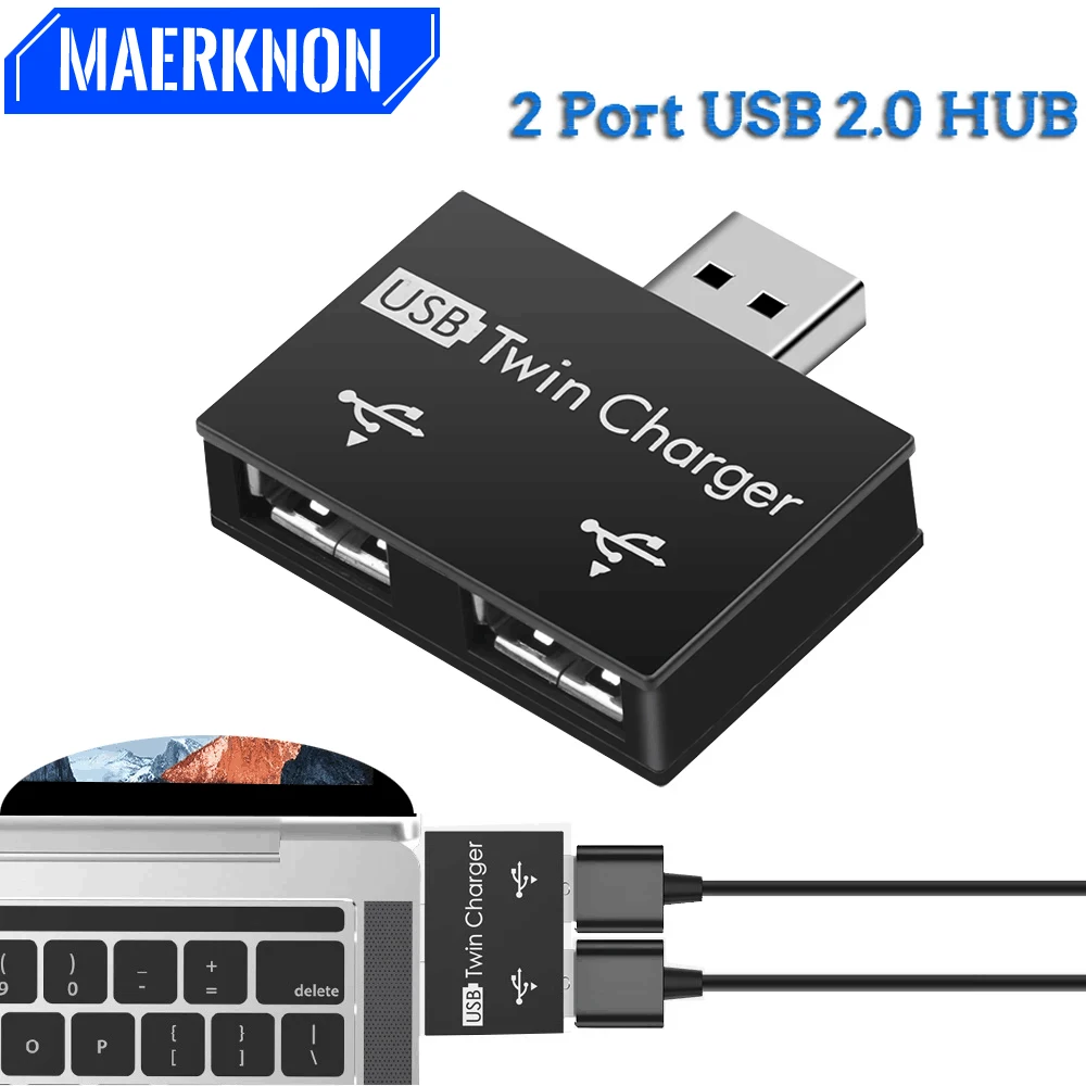 USB 2.0 허브 어댑터 듀얼 USB 분배기 허브 USB 남성 2 포트 여성 변환기 화웨이 Xiaomi Macbook Pro 컴퓨터 액세서리