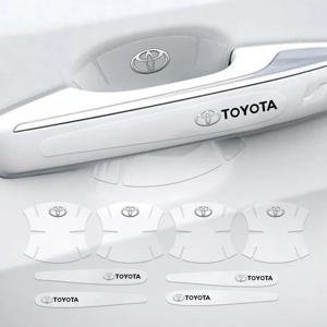 투명 자동차 도어 핸들 컵 보호대 필름 도어 그릇 로고 스티커 Toyota Corolla Raize Chr Rav4 Crown Avensis Aygo Cross