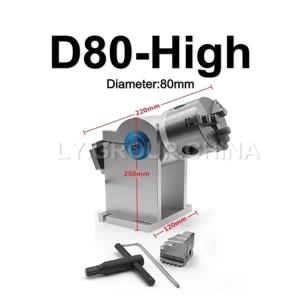 파이버 레이저 마킹 커팅 머신 사용 D80 3 발톱 로터리 축 직경 80mm 전문 CO2 레이저 조각 도구 마커 키트