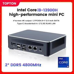 Topton 13세대 게임용 미니 PC i9 13900H i7 13700H 인텔 Thunderbolt 4 DDR5 4800MHz PCIE4.0 게이머 컴퓨터 2*2.5G LAN 4*4K WiFi6