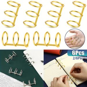 2-6Pcs 바인딩 책 반지 3 링 금속 느슨한 잎 바인더 책 반지 사진 및 종이 조직을위한 색인 카드 바인더에 스냅