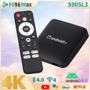 H96 Max S905 L3 안드로이드14.0 TV 박스 4K 디코딩 WiFi2.4G/5G&BT4.0 스트리밍 서비스 지원 구글 음성 비서 TV 박스 안드로이드