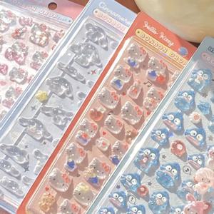 1pcs 헬로 키티 3d 크리스탈 스티커 귀여운 재미있는 Cinnamoroll 전화 케이스 Ipad 구호 장식 스티커 어린이 스티커