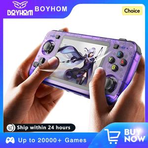 BOYHOM 새로운 R36H 레트로 핸드 헬드 콘솔 오픈 소스 Linux 시스템 클래식 게임 콘솔 3.5 인치 IPS 스크린 휴대용 비디오 플레이어
