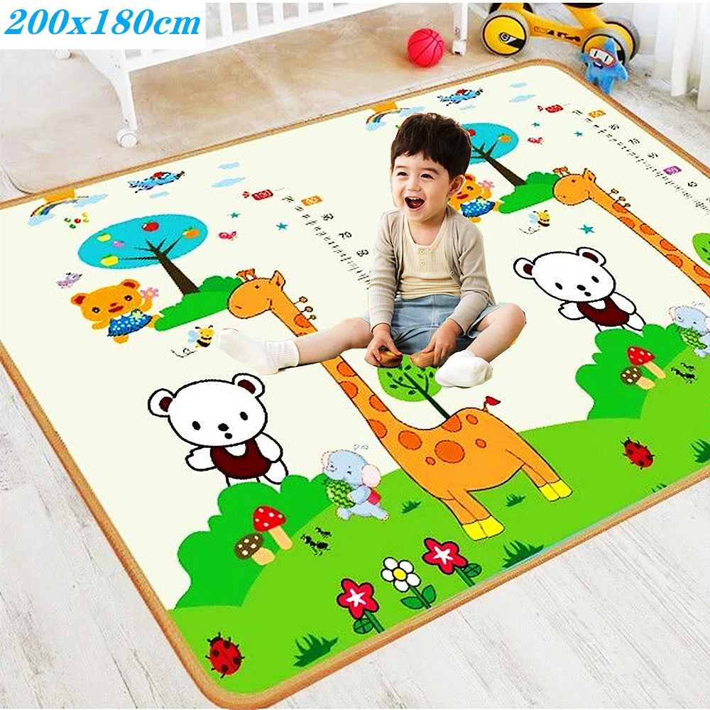 180*150cm/200x180cm 어린이를위한 아기 놀이 매트 장난감 러그 전체 Playmat 개발 매트 룸 크롤링 패드 안전 아기 카펫 선물