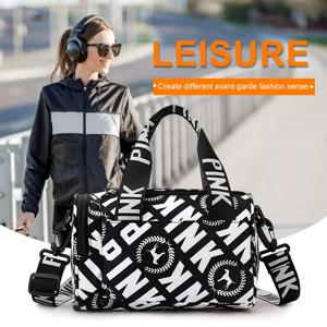 여성 피트니스 가방 체육관 요가 스포츠 댄스 훈련 가방 소녀 소년 편지 인쇄 여행 피트니스 Siwmming Crossbody Deffle Bag