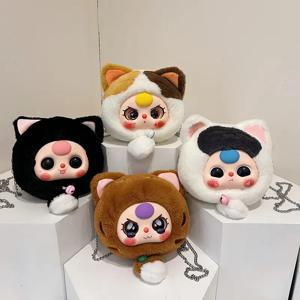 아기 3세 행운의 고양이 시리즈 봉제 체인 백 귀여운 큰 머리 인형 장난감 가방 귀여운 힐링 싱글 숄더 크로스백