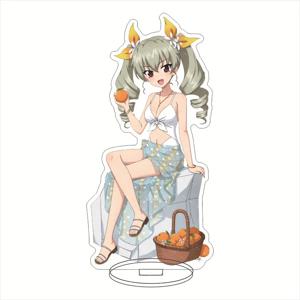 16cm/6.3in GIRLS Und PANZER 비치 스타일 아크릴 대형 스탠드 Takebe Saori Nishizumi Miho 장식품 컬렉션 데스크탑 디스플레이 소년