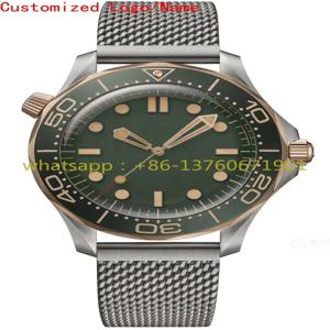 맞춤형 고급 42mm 오토매틱 기계식 시계 스테인리스 스틸 로즈 골드 레드 세라믹 베젤 사파이어 러버 남성용 손목시계