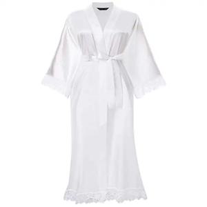 여자 섹시한 긴 기모노 드레스 레이스 목욕 가운 란제리 가운 얼음 실크 Nightdress 솔리드 ​​컬러 잠옷 Nightwear 플러스 크기 # 0701