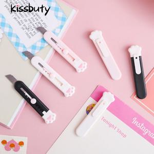 Kawaii-미니 고양이 발 아트 유틸리티 나이프 익스프레스 박스 나이프 종이 커터 공예 포장 리필 블레이드, 학교 및 사무실 문구